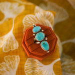 Cairn Ring in Blue Ridge Turquoise (Size 7) - Golden Road Crafted