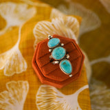 Cairn Ring in Blue Ridge Turquoise (Size 7) - Golden Road Crafted