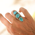 Cairn Ring in Blue Ridge Turquoise (Size 7) - Golden Road Crafted