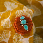 Cairn Ring in Blue Ridge Turquoise (Size 7) - Golden Road Crafted