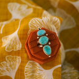 Cairn Ring in Blue Ridge Turquoise (Size 7) - Golden Road Crafted