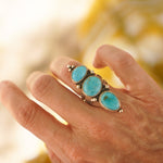 Cairn Ring in Blue Ridge Turquoise (Size 7) - Golden Road Crafted