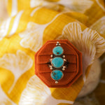 Cairn Ring in Blue Ridge Turquoise (Size 9) - Golden Road Crafted