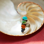 Cairn Ring in Campitos, Emerald Valley, Amber, and Blue Kyanite (Size 7) - Golden Road Crafted