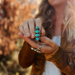Cairn Ring in Carico Lake Turquoise (Size 6.75) - Golden Road Crafted