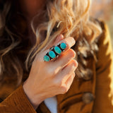 Cairn Ring in Carico Lake Turquoise (Size 6.75) - Golden Road Crafted