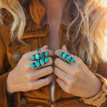 Cairn Ring in Carico Lake Turquoise (Size 6.75) - Golden Road Crafted