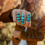 Cairn Ring in Carico Lake Turquoise (Size 6.75) - Golden Road Crafted
