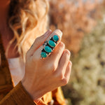 Cairn Ring in Carico Lake Turquoise (Size 6.75) - Golden Road Crafted