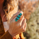 Cairn Ring in Carico Lake Turquoise (Size 6.75) - Golden Road Crafted