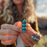 Cairn Ring in Carico Lake Turquoise (Size 6.75) - Golden Road Crafted