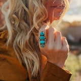 Cairn Ring in Carico Lake Turquoise (Size 8) - Golden Road Crafted