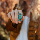 Cairn Ring in Carico Lake Turquoise (Size 8) - Golden Road Crafted