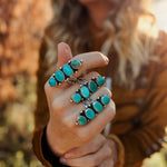 Cairn Ring in Carico Lake Turquoise (Size 9) - Golden Road Crafted