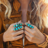 Cairn Ring in Carico Lake Turquoise (Size 9) - Golden Road Crafted