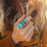 Cairn Ring in Carico Lake Turquoise (Size 9) - Golden Road Crafted