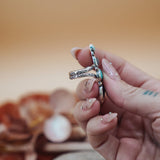 Cairn Ring in Kyanite & Hubei + Egyptian Turquoise (Size 8) - Golden Road Crafted