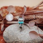Cairn Ring in Kyanite, Scenic Agate & Egyptian Turquoise (Size 8.5) - Golden Road Crafted