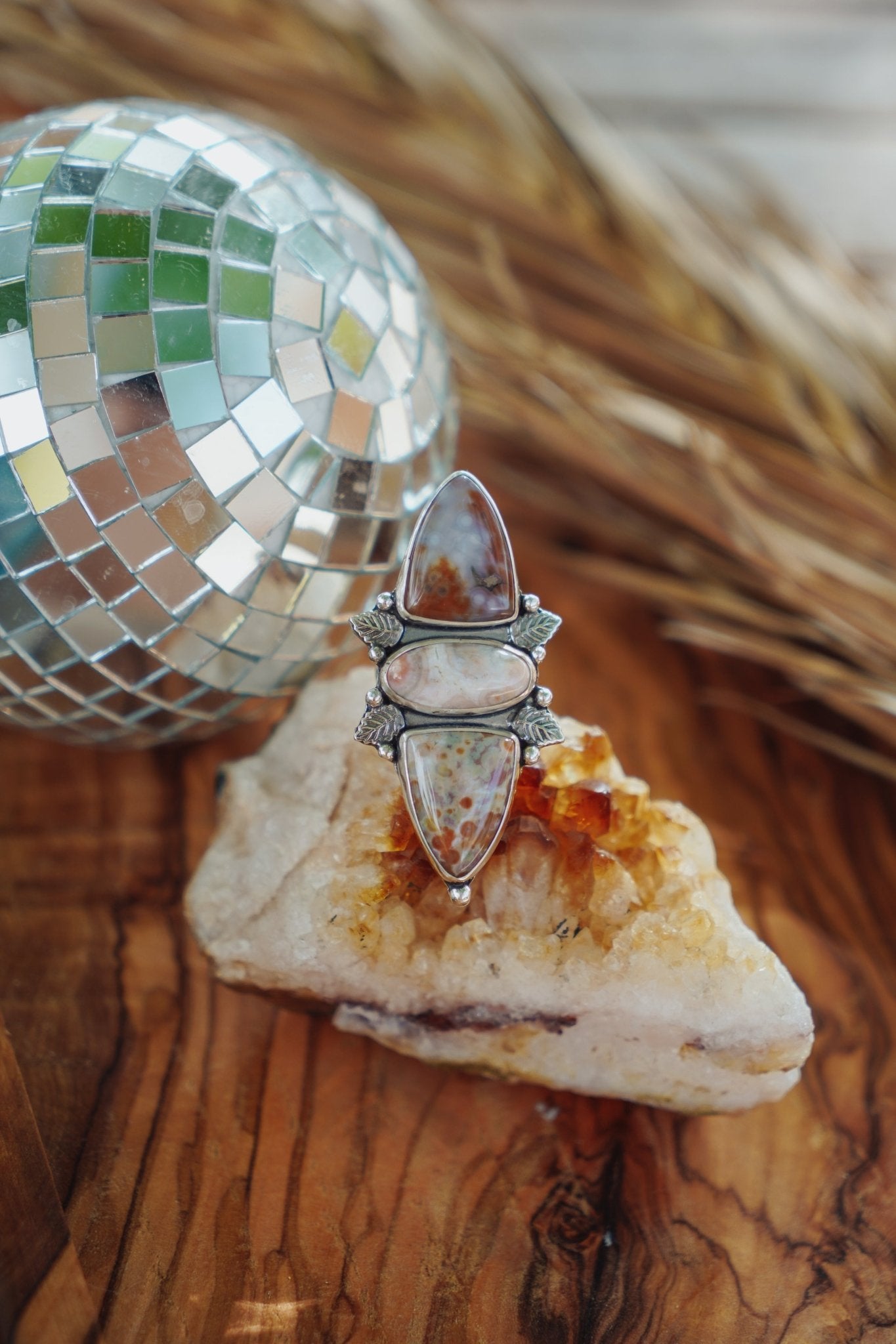 Cairn Ring in Ocean Jasper (Size 6) - Golden Road Crafted
