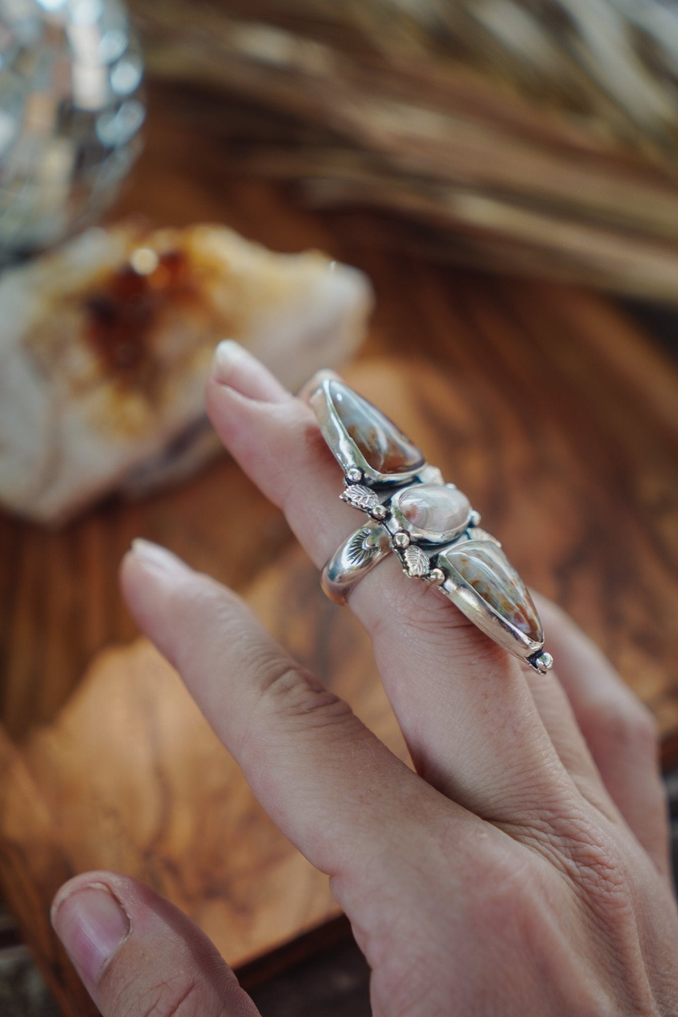 Cairn Ring in Ocean Jasper (Size 6) - Golden Road Crafted