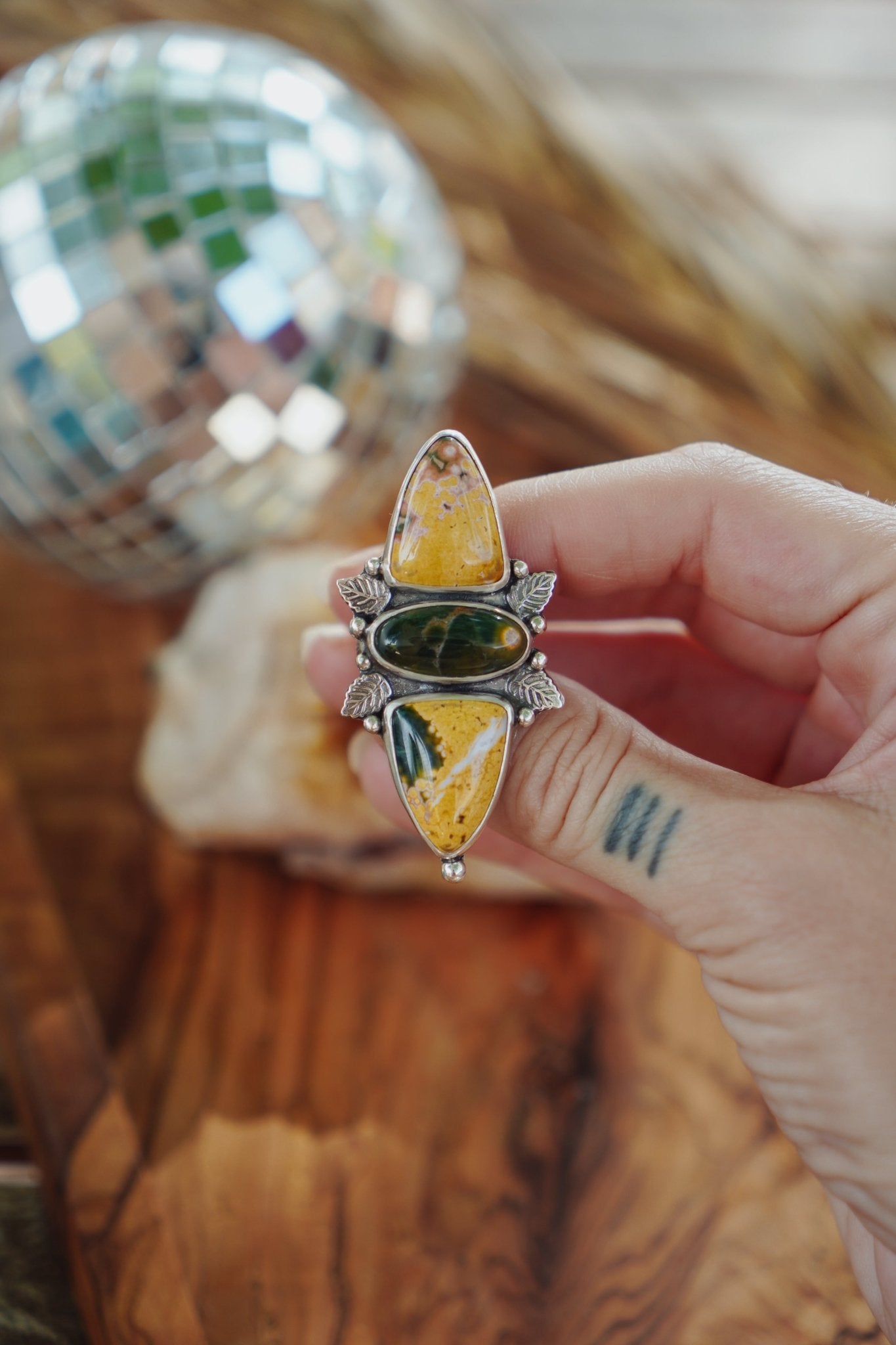 Cairn Ring in Ocean Jasper (Size 8) - Golden Road Crafted