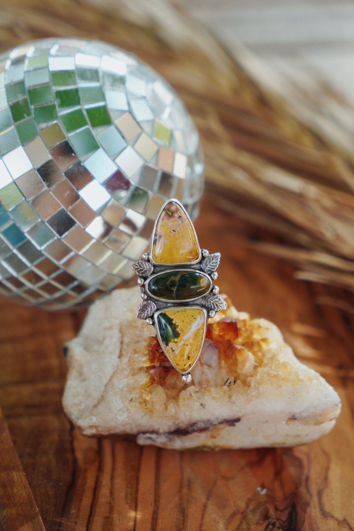 Cairn Ring in Ocean Jasper (Size 8) - Golden Road Crafted