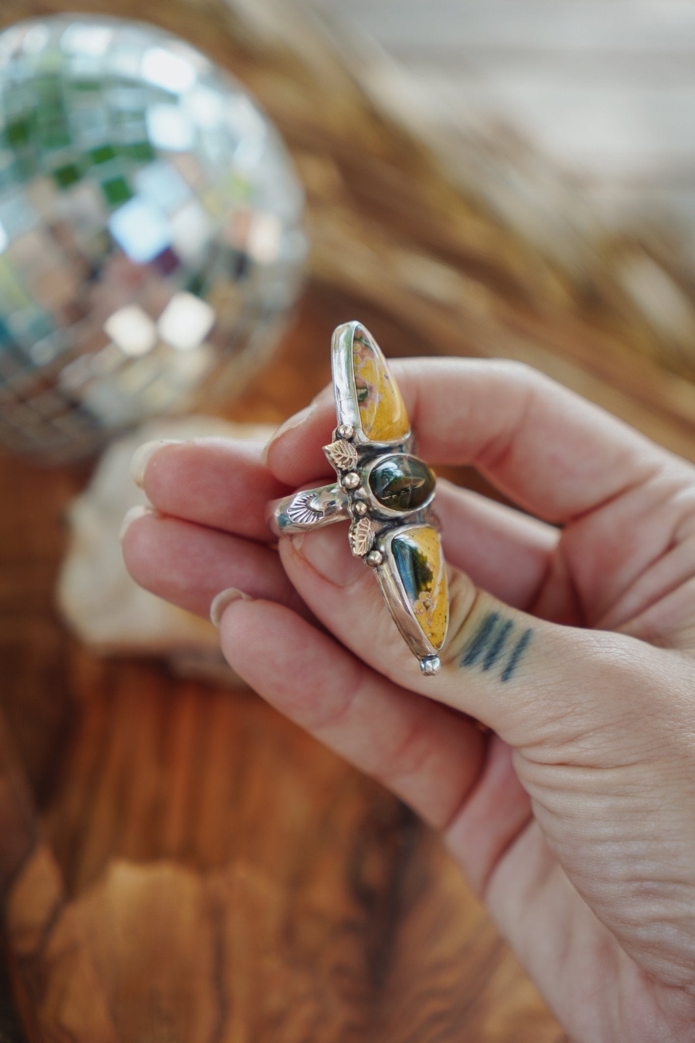 Cairn Ring in Ocean Jasper (Size 8) - Golden Road Crafted