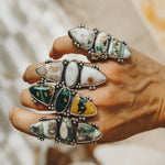 Cairn Ring in Ocean Jasper (Size 9) - Golden Road Crafted