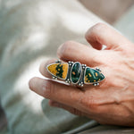 Cairn Ring in Ocean Jasper (Size 9) - Golden Road Crafted