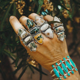 Cairn Ring in Ocean Jasper (Size 9) - Golden Road Crafted