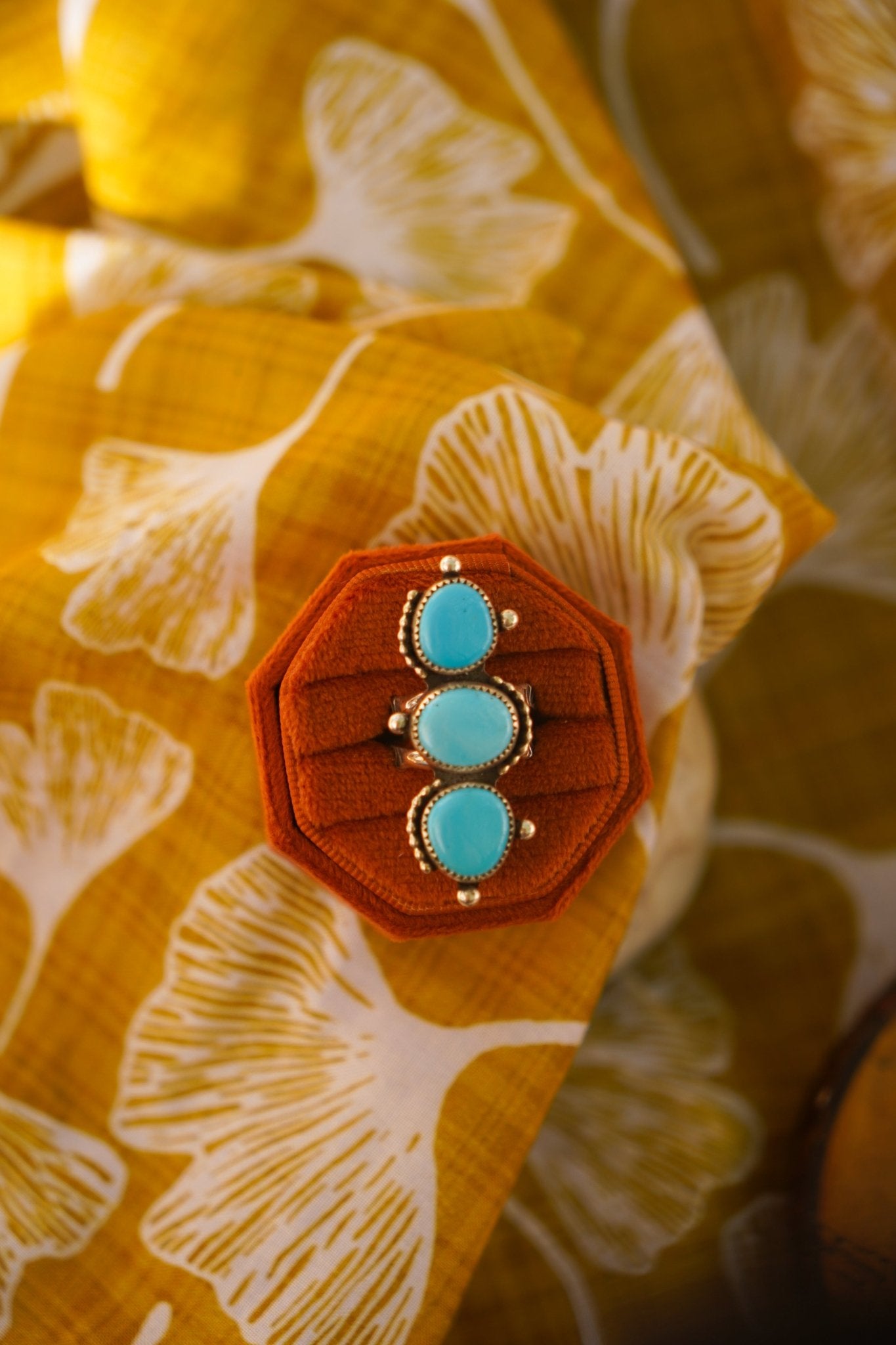 Cairn Ring in Prince Turquoise (Size 7.5) - Golden Road Crafted