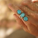 Cairn Ring in Prince Turquoise (Size 7.5) - Golden Road Crafted