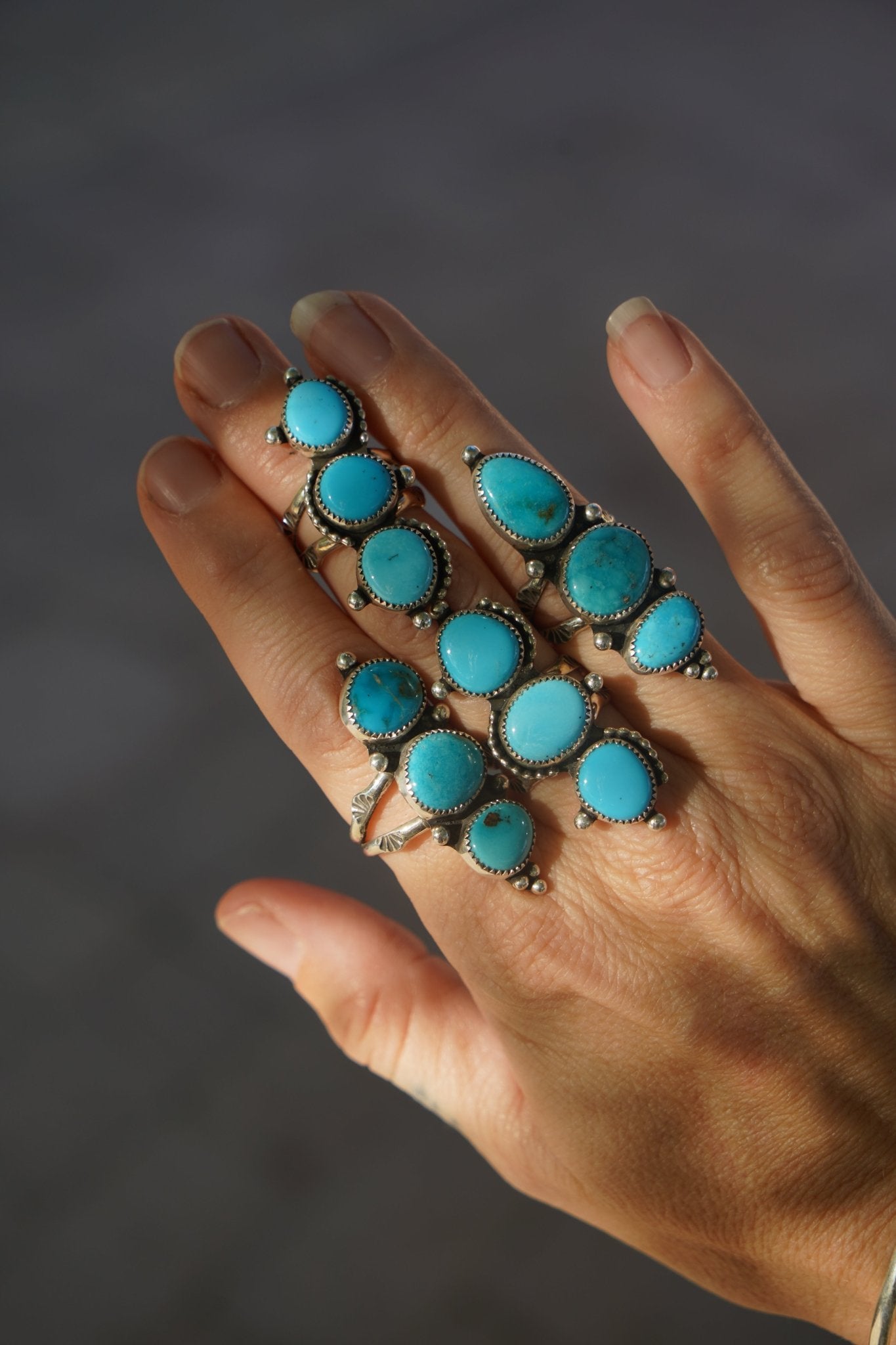 Cairn Ring in Prince Turquoise (Size 7.5) - Golden Road Crafted