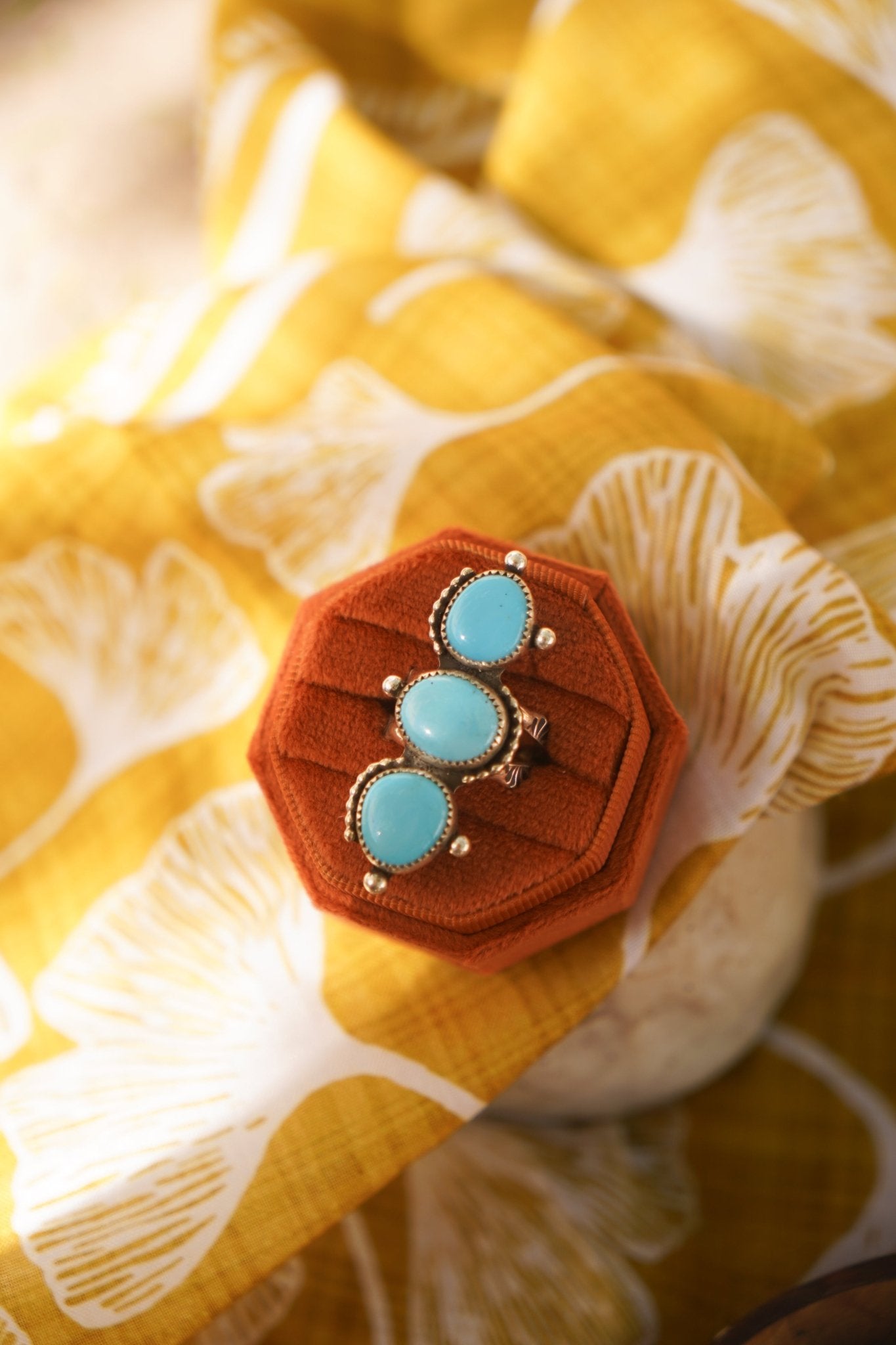 Cairn Ring in Prince Turquoise (Size 7.5) - Golden Road Crafted