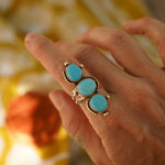 Cairn Ring in Prince Turquoise (Size 7.5) - Golden Road Crafted