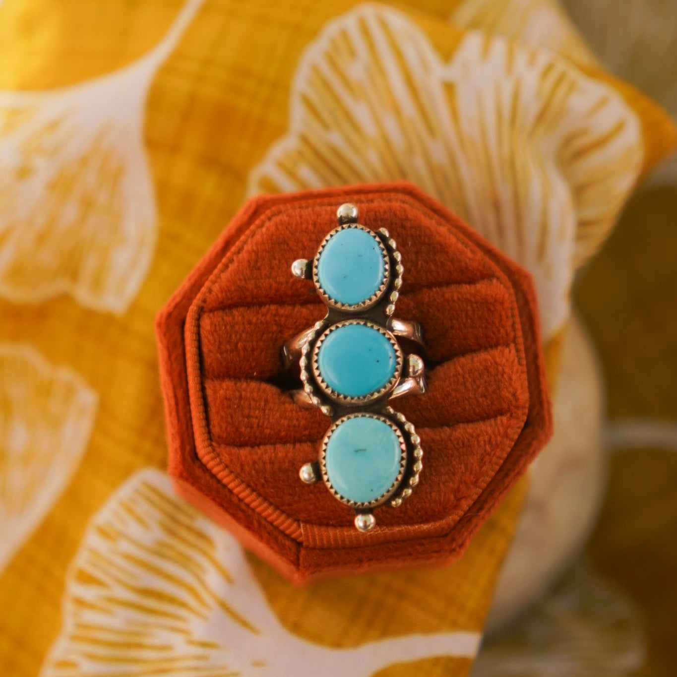 Cairn Ring in Prince Turquoise (Size 8) - Golden Road Crafted