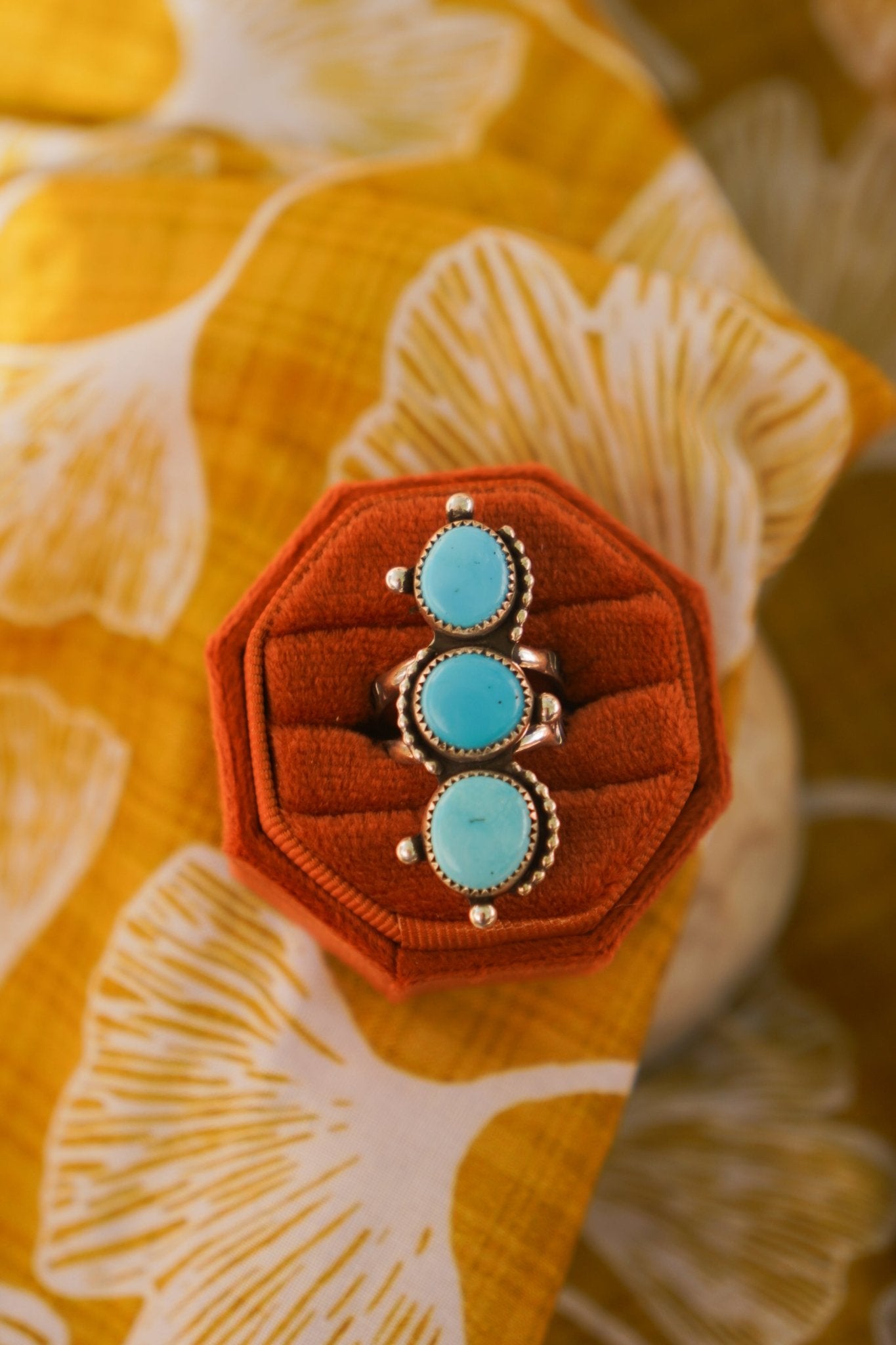 Cairn Ring in Prince Turquoise (Size 8) - Golden Road Crafted