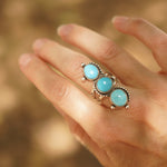 Cairn Ring in Prince Turquoise (Size 8) - Golden Road Crafted