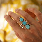 Cairn Ring in Prince Turquoise (Size 8) - Golden Road Crafted