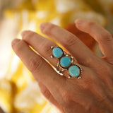 Cairn Ring in Prince Turquoise (Size 8) - Golden Road Crafted