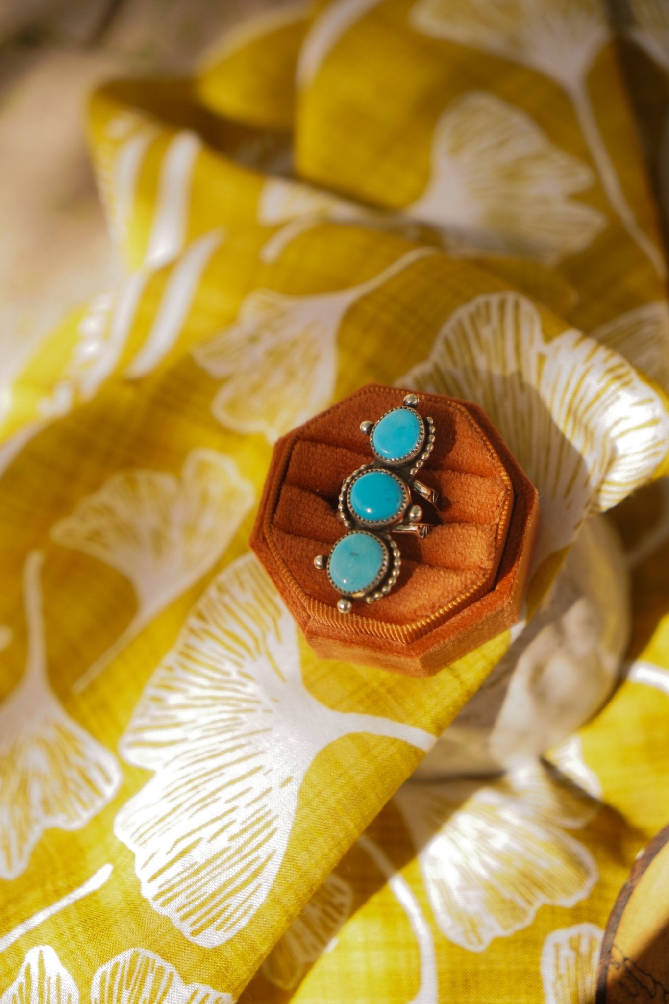 Cairn Ring in Prince Turquoise (Size 8) - Golden Road Crafted