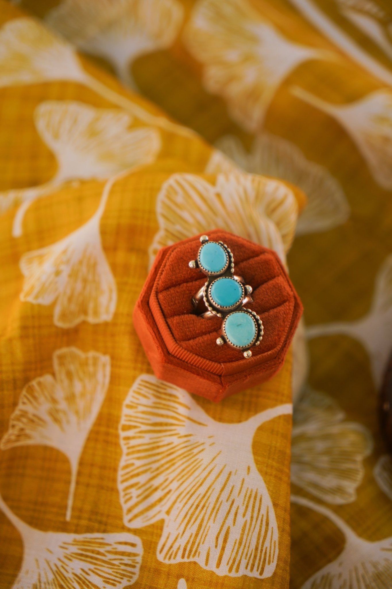 Cairn Ring in Prince Turquoise (Size 8) - Golden Road Crafted