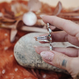 Cairn Ring in Rainbow Moonstone, Scenic Agate & Hubei + Sonoran Mtn Turquoise (Size 9.25) - Golden Road Crafted