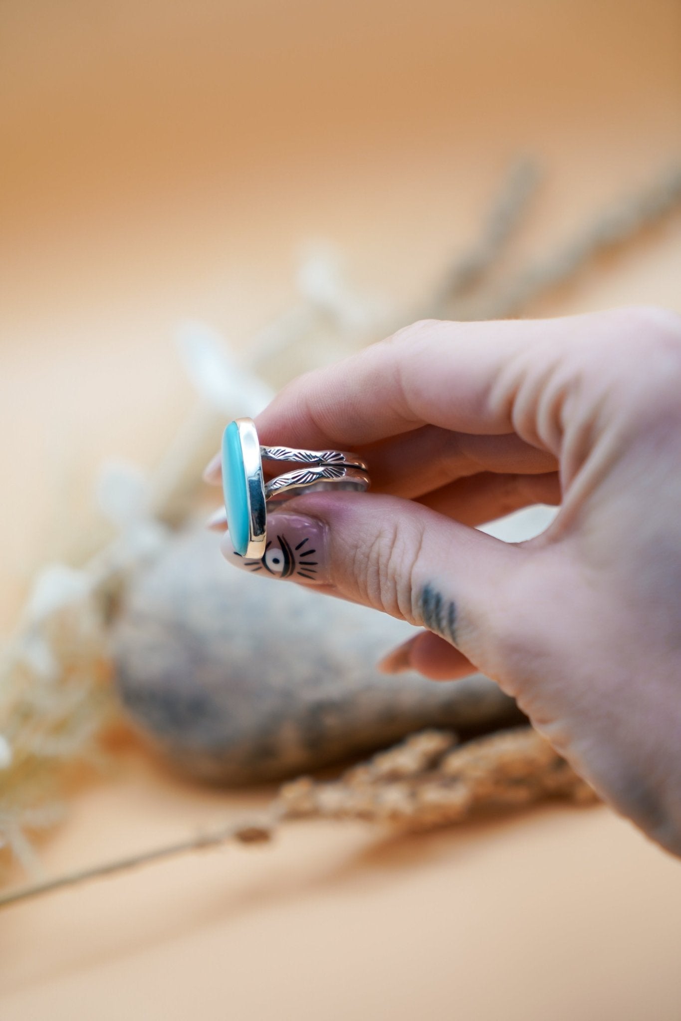 Campitos Turquoise Ring (Size 9) - Golden Road Crafted
