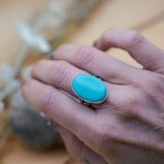 Campitos Turquoise Ring (Size 9) - Golden Road Crafted
