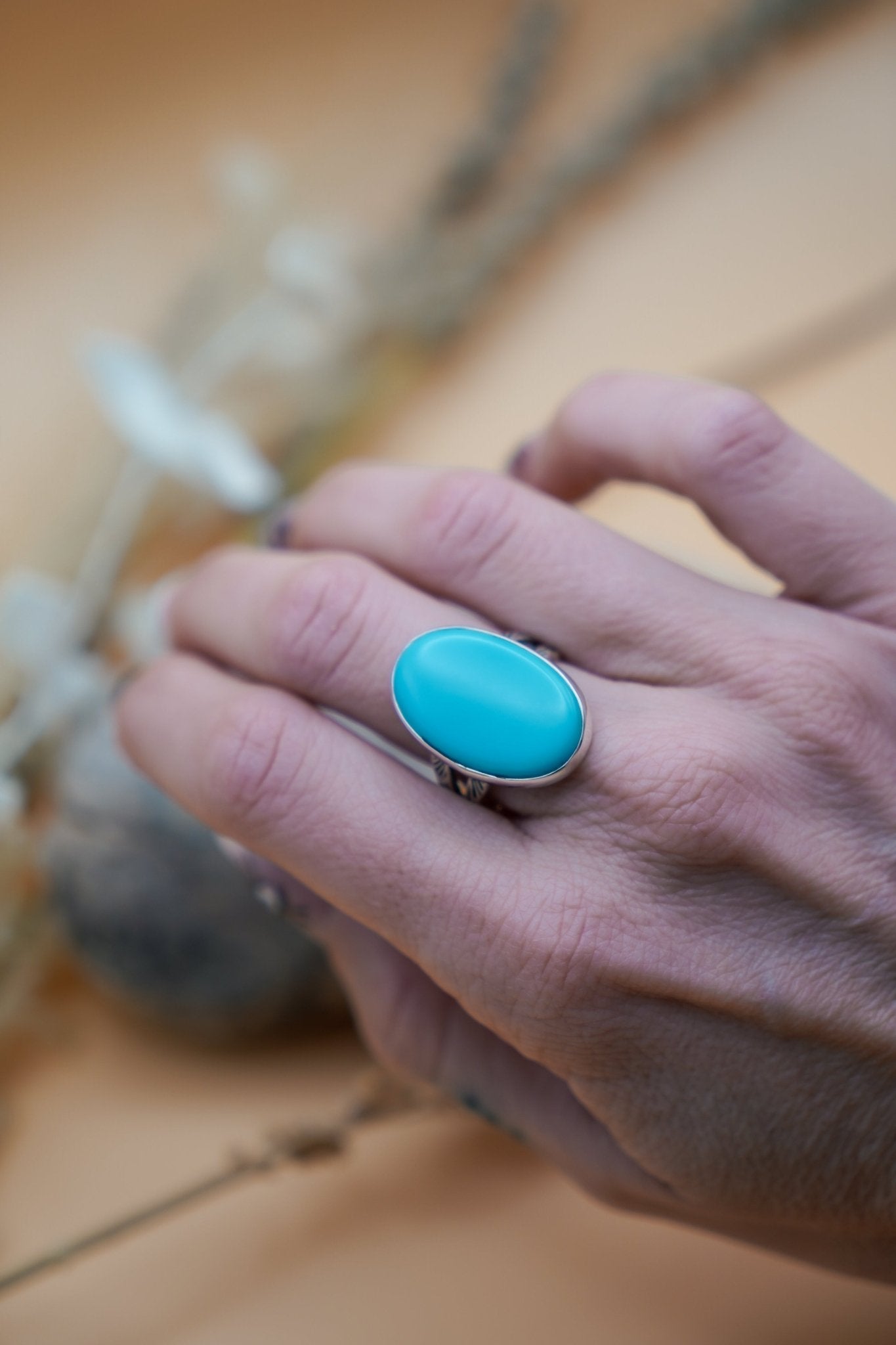 Campitos Turquoise Ring (Size 9) - Golden Road Crafted