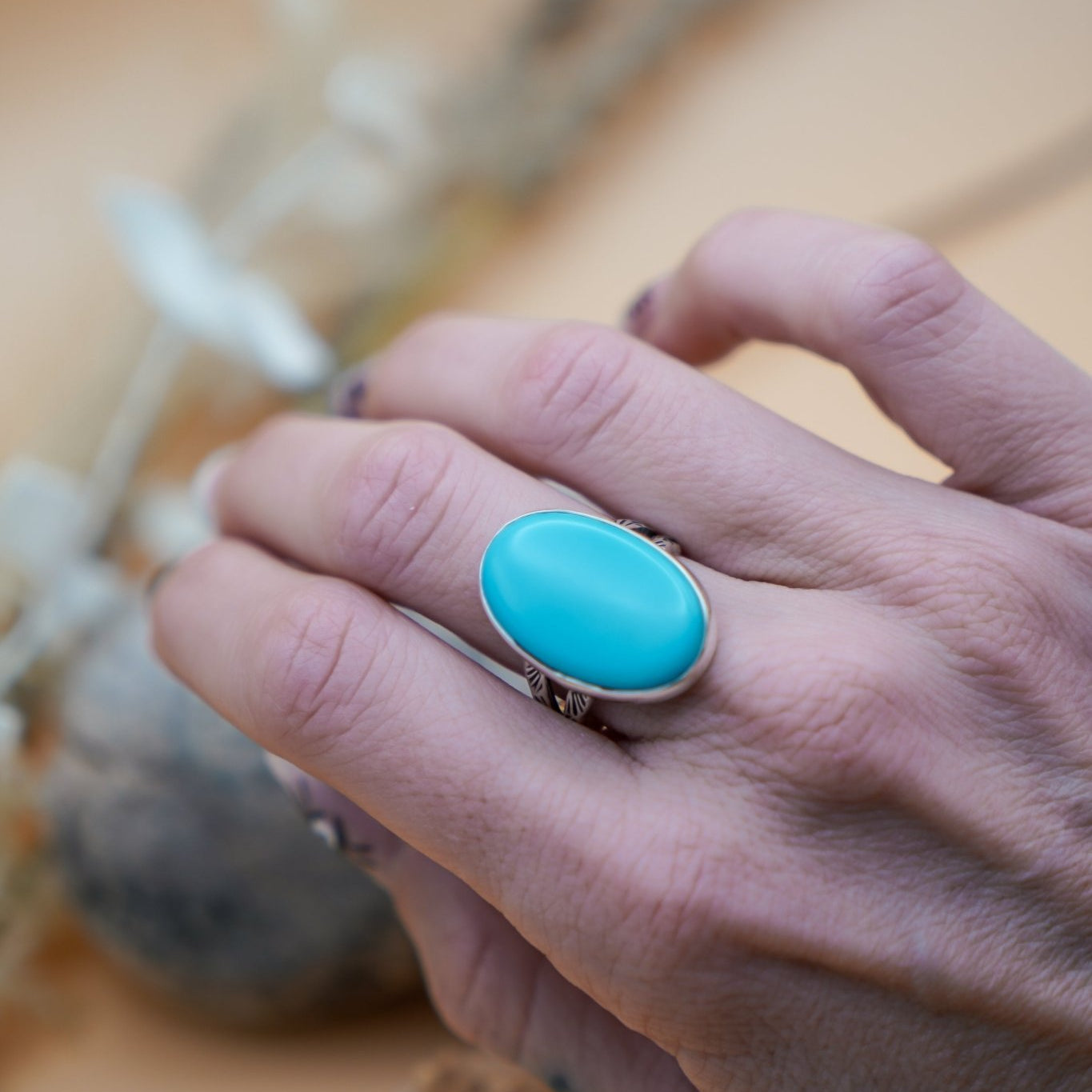 Campitos Turquoise Ring (Size 9) - Golden Road Crafted