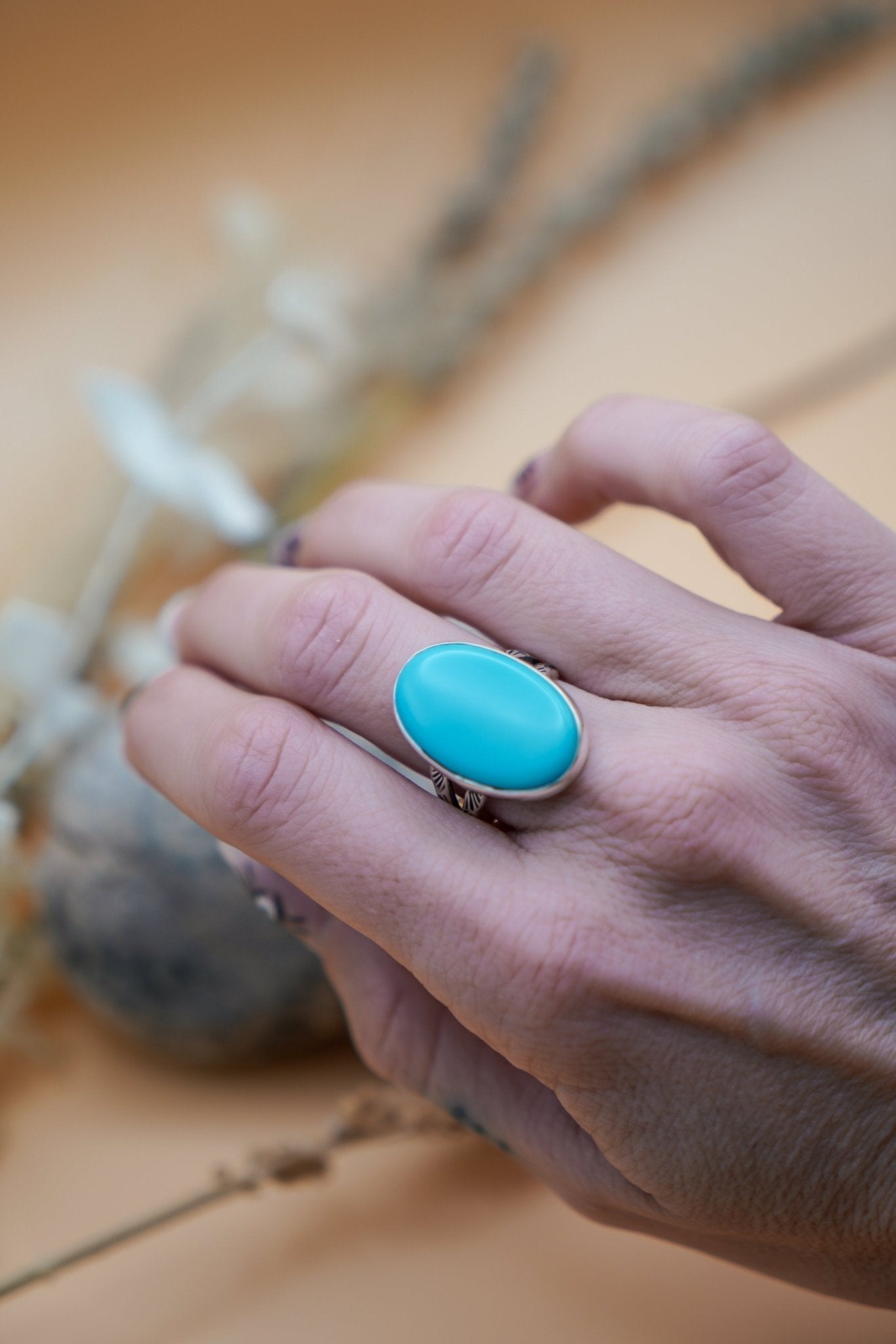 Campitos Turquoise Ring (Size 9) - Golden Road Crafted