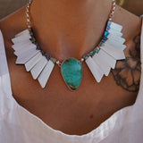 Canyon Wings Collar in Royston Turquoise - Golden Road Crafted