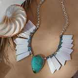 Canyon Wings Collar in Royston Turquoise - Golden Road Crafted